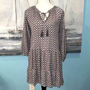 NWT Boho Style Long Sleeve Dress, Small
